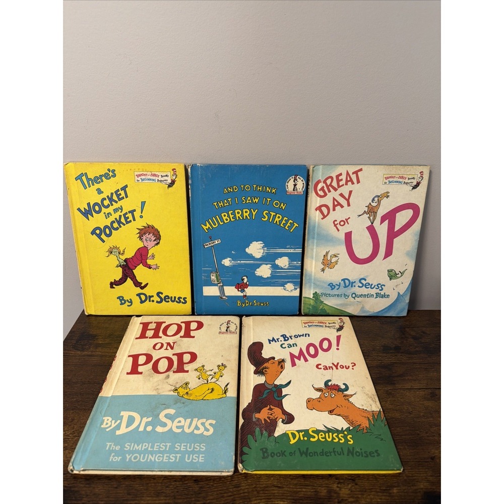 Dr. Seuss Lot of 5 Books: Mulberry Street, Wocket In My Pocket, Hop On Pop ++